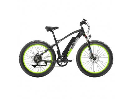 LANKELEISI XC4000 Electric Bike 26*4.0 Inch Fat Tires 1000W Motor 40Km/h Max Speed 48V 17.5Ah Battery Shimano 7 Speed 120Km Range 180Kg Max Load - Green
