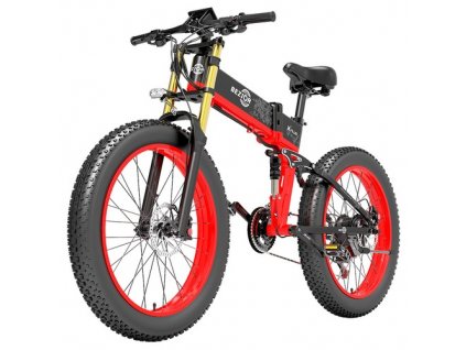 Bezior X-PLUS Electric Bike 1500W Motor 48V 17.5Ah Battery 26*4.0 Inch Fat Tire Mountain Bike 40Km/h Max Speed 200kg Load 130KM Range LCD Display IP54 Wateroroof - Red