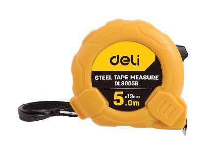 Oceľové meracie pásmo 5m/19mm Deli Tools EDL9005B (žlté)