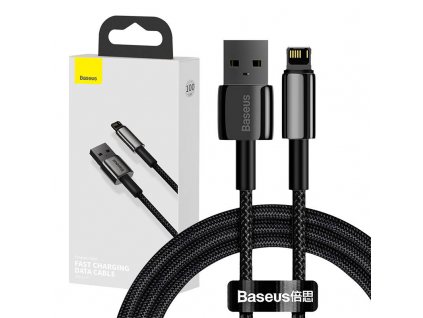 Zlatý kábel Baseus Tungsten USB na iP 2,4A 1 m (čierny)