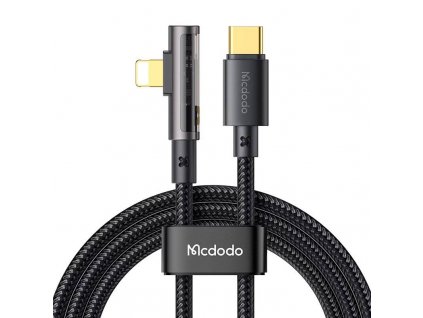 Mcdodo CA-3391 Kábel USB-C na Lightning Prism 90 stupňov, 1,8 m (čierny)