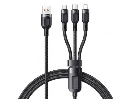 kábel 3v1 USB na USB-C / Lightning / Micro USB, Mcdodo CA-0930, 6A, 1,2 m (čierny)