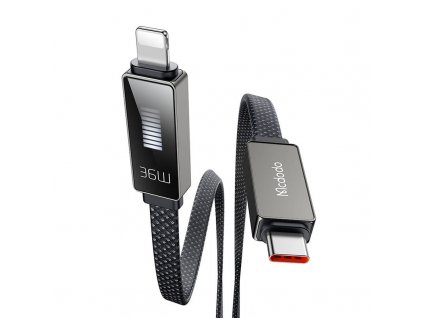 Kábel Mcdodo CA-4960 USB-C na Lightning s displejom 1,2 m (čierny)