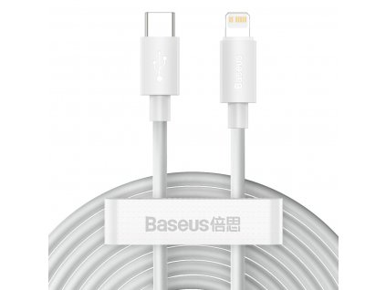 Baseus Simple Wisdom Súprava dátového kábla USB-C na Lightning PD 20W (2 ks/sada) 1,5 m biela