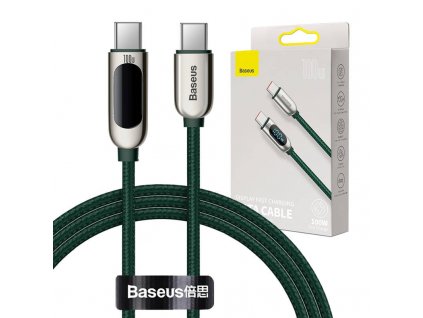 Kábel displeja Baseus USB-C na USB-C 100W 1 m (zelený)