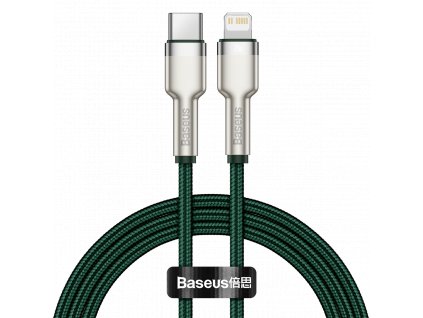 Kábel USB-C pre Lightning Baseus Cafule, PD, 20W, 1m (zelený)