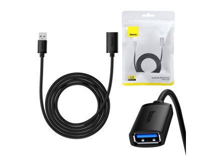 Predlžovací kábel USB 3.0 Baseus samec - samica, séria AirJoy, 2 m (čierny)