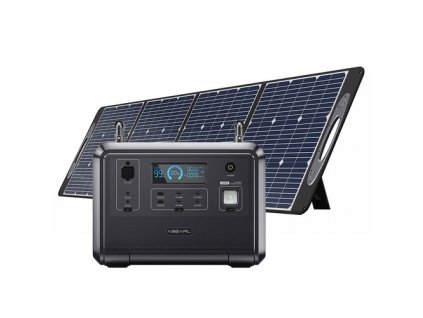 OUKITEL P1201 Portable Power Station + OUKITEL PV200 Foldable Solar Panel, 960Wh LiFePo4 Battery, 3500+Lifespan, 1200W AC Output, 500W Max Solar Charging, 2400W Surge, Fully Recharge in 1.5 Hours, 11 Outputs, 2W LED Light, UPS Times ≤10ms
