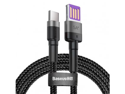Baseus Cafule USB-C kábel Huawei SuperCharge, QC 3.0, 5A 1m (čierny + šedý)