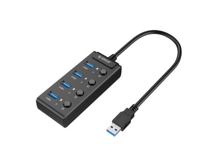 Orico USB 3.0. Hub s prepínačmi, 5x USB (čierny)