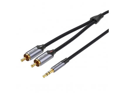 2xRCA kábel (Cinch) jack na 3,5 mm Vention BCNBJ 5 m (sivý)