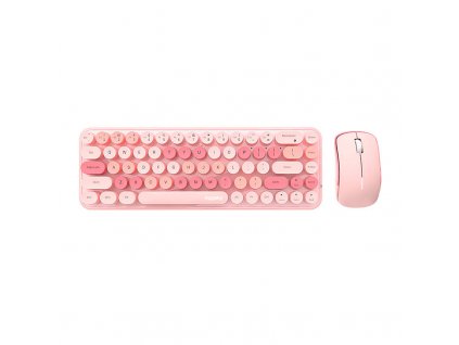 Set bezdrôtovej klávesnice a myši MOFII Bean 2.4G (ružová)