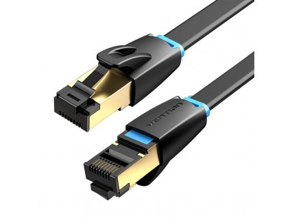 Ethernetový plochý sieťový kábel RJ45 Vention IKCBG, Cat.8, U/FTP, 1 m (čierny)