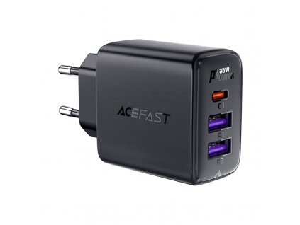 Sieťová nabíjačka Acefast A57 GaN 2xUSB-A+USB-C PD35W EU (čierna)