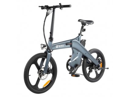 DYU T1 Electric Bike 20 Inch Tire Torque Sensor 36V 250W Motor 25Km/h Max Speed 10Ah Removable Battery Front and Rear Mechanical Disc Brakes Shimano 7-Speed Gear - Grey