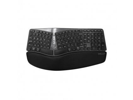 Bezdrôtová ergonomická klávesnica Delux GM901D BT+2.4G (čierna)