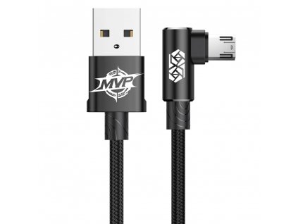 Baseus MVP Obojstranný šikmý kábel micro USB s bočnou zástrčkou 2 m 1,5 A čierny (CAMMVP-B01)