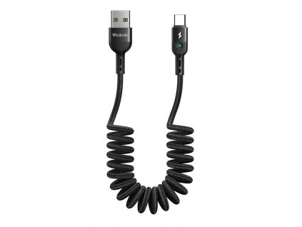 Pružinový kábel USB na USB-C Mcdodo Omega CA-6420 1,8 m (čierny)