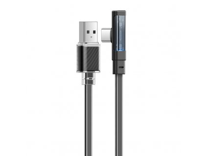 Kábel USB-C na USB-C Mcdodo CA-3423 90 stupňov 1,8 m s LED diódou (čierny)