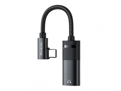 Adaptér USB-C na AUX mini jack 3,5 mm + USB-C, Mcdodo CA-1880 (čierny)