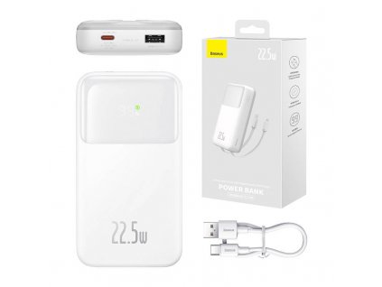 Powerbank Baseus Comet 20000mAh, USB do USB-C, 22,5W (biela)