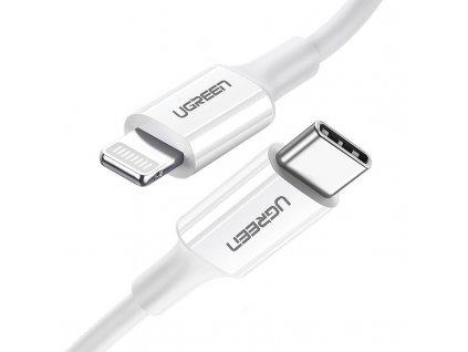 Ugreen kábel USB Type C - Lightning MFI 1m 3A 18W biely (10493)
