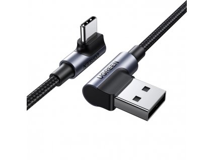 Ugreen 90° uhlový kábel USB C - USB 2.0 480Mb/s 3A 3m čierny (US176)