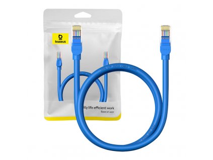 Okrúhly kábel Baseus Ethernet RJ45, Cat.6, 1 m (modrý)
