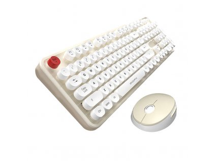 Set bezdrôtovej klávesnice a myši MOFII Sweet 2.4G (bielo-béžová)