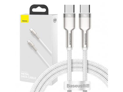 Kábel USB-C na USB-C Baseus Cafule, 100 W, 1 m (biely)