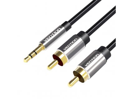 2xRCA kábel (Cinch) jack na 3,5 mm Vention BCFBD 0,5 m (čierny)