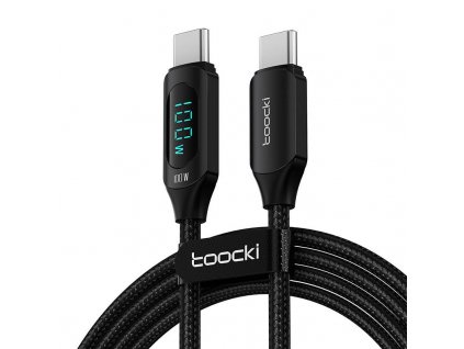 Nabíjací kábel Toocki USB C-C, 1 m, 100 W (čierny)