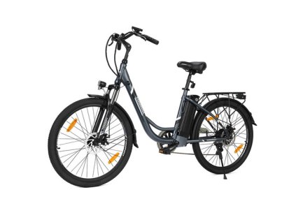 Touroll B1 Electric City Bike, 250W Motor, 45Nm Torque, 26"x1.95" Tire, 36V 15.6Ah Battery, 90km Max Range, 7-Speed Shimano Gear 5 Assist Levels 6km/h Walk Mode, Mechanical Shock Absorber IPX4 - Black