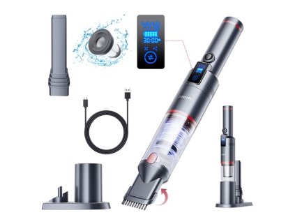 SmartAI H5 Handheld Cordless Vacuum Cleaner, 17KPa Suction Power, 145W Power, 30min Runtime, LED Screen