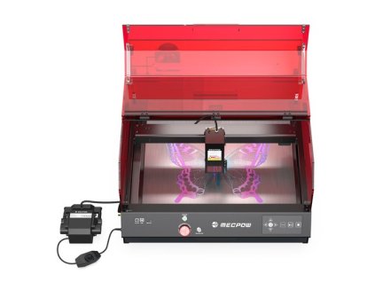 Mecpow X4 Pro 22W Laser Engraver Cutter, with Protective Cover & Integrated Air Assist, 0.08x0.1mm Laser Spot, 22000mm/min Engraving Speed, Emergency Stop, Offline Work, Support LightBurn/ LaserGRBL/ MKSLaser, 410*400mm