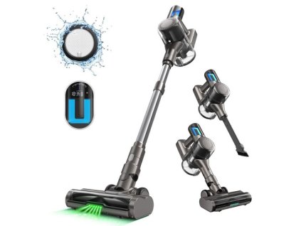 MOOSOO TD1-Mate Cordless Vacuum Cleaner, 33kPa Suction, LED Display, 45min Runtime, 420W Brushless Motor, Green Light, for Hardwood Floor Carpet Pet Hair