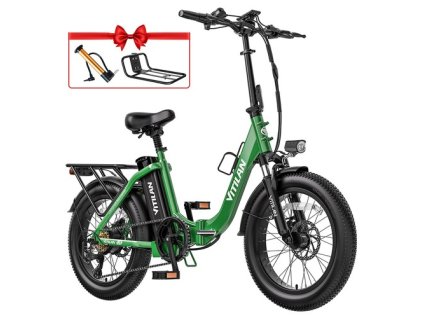 Vitilan U3 Electric Bike, 750W Motor, 48V 13AH Battery, 20*4.0-inch Tires, 45km/h Max Speed, 65km Max Range, Mechanical Disc Brake, Suspension Front Fork, Shimano 7 Speed, LCD Display - Green