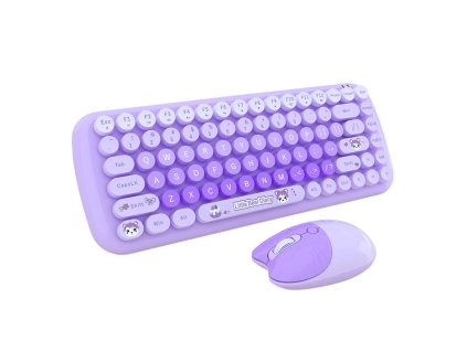 MOFII Candy New 2.4G bezdrôtová klávesnica + myš (fialová)