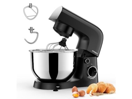 SVEWT 1500W Food Mixer, with 5.5QT Stainless Steel Bowl, Dough Hook, Beater and Whisk, 10 Speeds for Baking Mixing