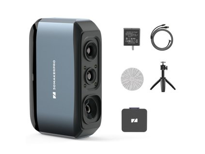 3DMakerpro Moose 3D Scanner, Al Visual Tracking, 0.03mm Accuracy, 0.07mm Resolution, Blue LED Light Source, 24-bit Color Camera, 10fps Frame Rate, Anti-Shake Lenses, Compatible with Windows/MacOS - Premium Version