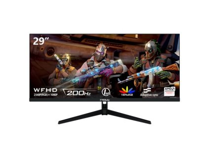 FYHXele FY29Q2H 29'' Monitor, 2560*1080 WFHD 21:9 IPS Screen, 200Hz Refresh Rate, 1ms Response Time, 100% sRGB, 1000:1 Contrast, FreeSync & G-Sync Compatible, HDR, Game Plus, 2*DP1.4, 2*HDMI 2.1, 1*Audio, Dual Speakers, Tilt Adjustment & VESA Mount