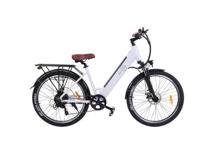 Bezior M3 Electric Bike 48V 500W Motor 32km/h Max Speed 10.4Ah Battery 60km Max Range 26*2.1'' CST Tires Shimano 7 Speed Gear - White