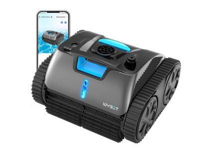 WYBOT C1 MAX Cordless Pool Robot Vacuum with APP, 180-240min Runtime, 3 Cleaning Modes, Wall Climbing, 65W Suction Power, Up to 2152sq.ft Area, Gray