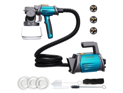 Tilswall Shark 800W Paint Sprayer, with 2.5m/8.2FT Airhose, 3 Nozzles Sizes, 3 Spray Patterns, Max 1200ml/min Speed