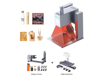 LONGER Nano 6W Smart Laser Engraver + Rotary Chuck + 120x330mm (0.39x1.08inch) Extension Kit