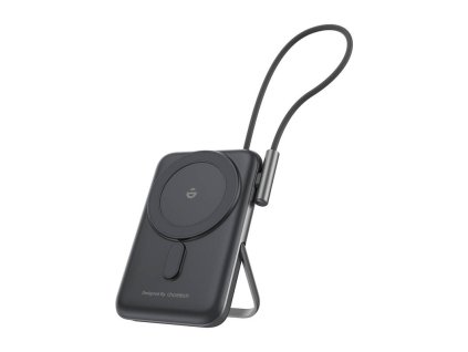 Magnetická powerbanka Choetech B735 10000mAh 20W PD + USB-C kábel (čierna)