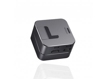 Joyroom stojan viacúčelový HUB USB typu C - USB 3.0 / RJ45 / HDMI / USB typu C / Thunderbolt pre MacBook Pro sivý (S-H121 Gray)