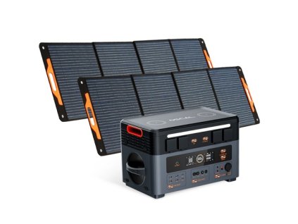 Blackview OSCAL PowerMax 2400 2400W 1872Wh Portable Power Station + 2x PM200 200W Foldable Solar Panel