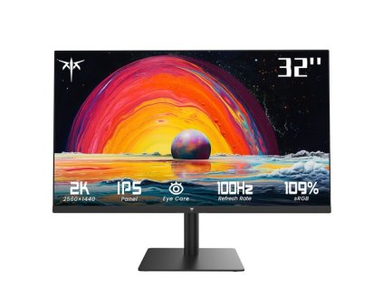 KTC H32T13 Gaming Monitor, 32 inch 2560*1440 16:9 IPS Screen, 100Hz Refresh Rate, FreeSync & G-Sync, 1000:1 Contrast Ratio, Low Blue Light & Flicker Free, 2*HDMI 2.0, 1*DP1.4, 1*Earphone Jack, VESA Mount