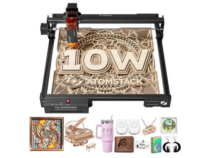 ATOMSTACK A10 Pro V2 10W Laser Engraver, 400mm/s High Speed, 0.01mm Precision, 0.06*0.08mm Spot, 410*380mm